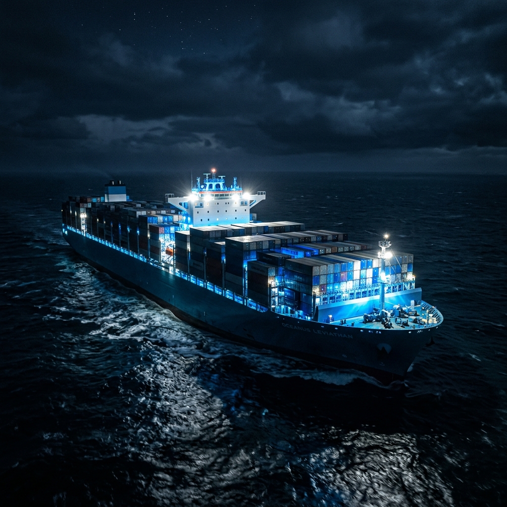Cargo Ship at Night